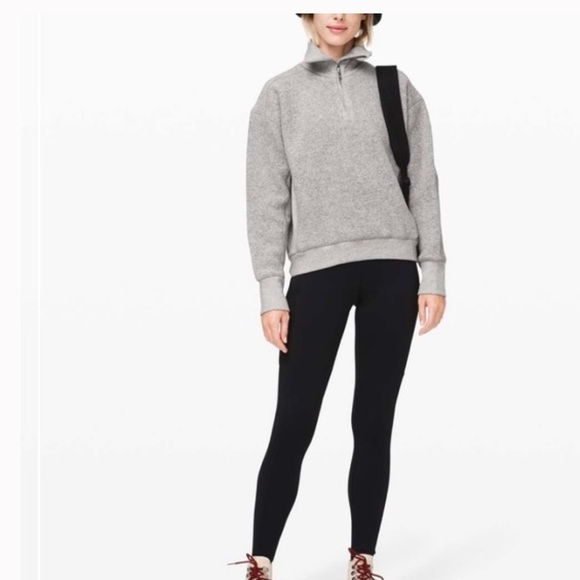 lululemon athletica Jackets & Blazers - Lululemon Stand Out Sherpa 1/2 Zip Pullover gray Boucle jacket 12